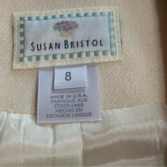 VTG‎  Susan Bristol Ivory Merino Wool With Gold Buttons NWT *flaws* Women’s Sz8 - Picture 6 of 15